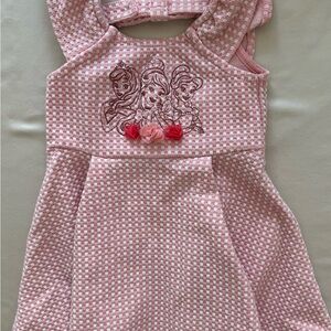 Disney Princess Toddler Girl 3T  Checkered Dress with Embroidered Characters